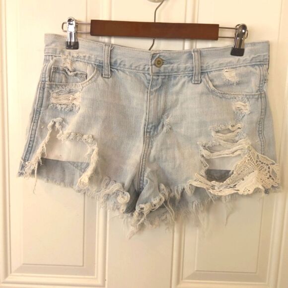 Hollister short short high-rise destroyed five pocket booty shorts - Picture 1 of 16